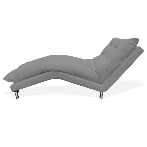 Imagem de Chaise Divã Espreguiçadeira Estofada Salão de Beleza Diva Suede Cinza - DL Decor