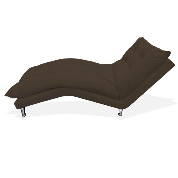 Imagem de Chaise Divã Espreguiçadeira Estofada Salão de Beleza Diva Suede Marrom - DL Decor