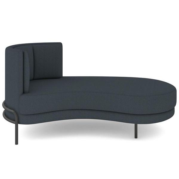 Imagem de Chaise Longue Divã 164cm Braço Esquerdo Logus D06 Bouclê Chumbo - Mpozenato