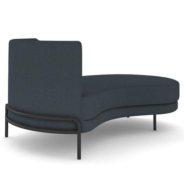 Imagem de Chaise Longue Divã 164cm Braço Esquerdo Logus D06 Bouclê Chumbo - Mpozenato