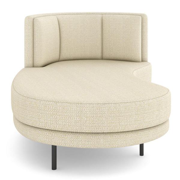 Imagem de Chaise Longue Divã 164cm Braço Esquerdo Logus D06 Linho Creme - Mpozenato