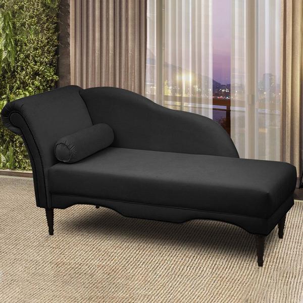 Imagem de Chaise Longue Divã Copenhagen Veludo Preto 160 Speciale Home