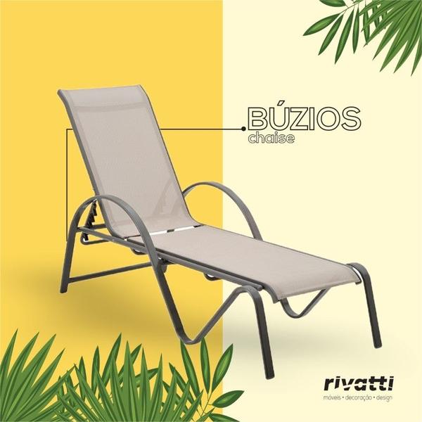 Imagem de Chaise Outdoor Búzios Amêndoa Tela Bege e Grafite Tela Grafite - Rivatti