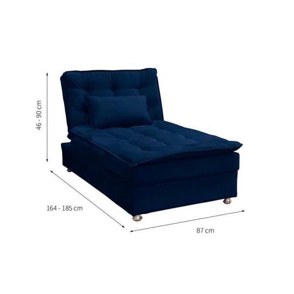 Imagem de Chaise Priscila Veludo Azul