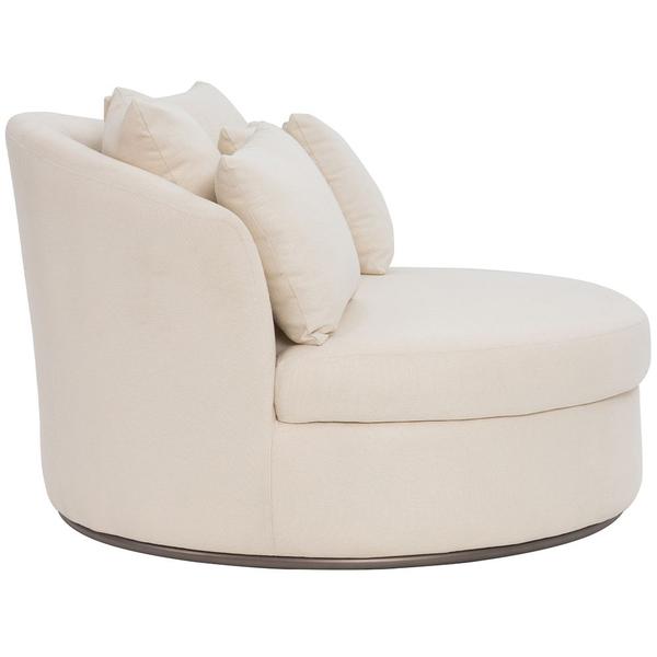 Imagem de Chaise Redondo Living Orgânico Sala Estar Fixa Gávea Titânio C06 Linho Creme C-306 - Lyam