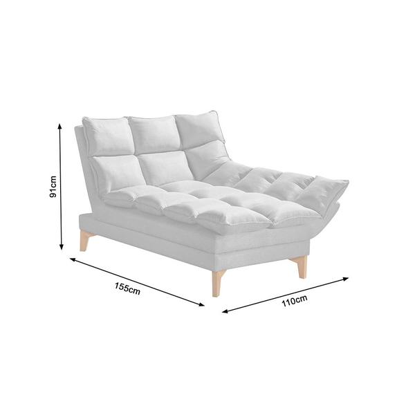 Imagem de Chaise Um Braço Lado de Apoio Esquerdo Luxor Pés de Madeira Maciça 1,10m Veludo Rosê