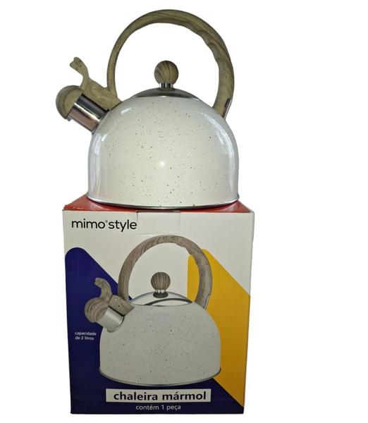 Chaleira aço inox indução com apito 2 litros mimo style Imagem de Chaleira aço inox indução com apito 2 litros mimo style