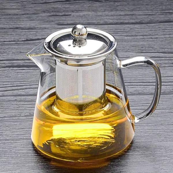 Imagem de Chaleira Boro De Vidro Com Infusor Inox Bule Para Chá 750Ml