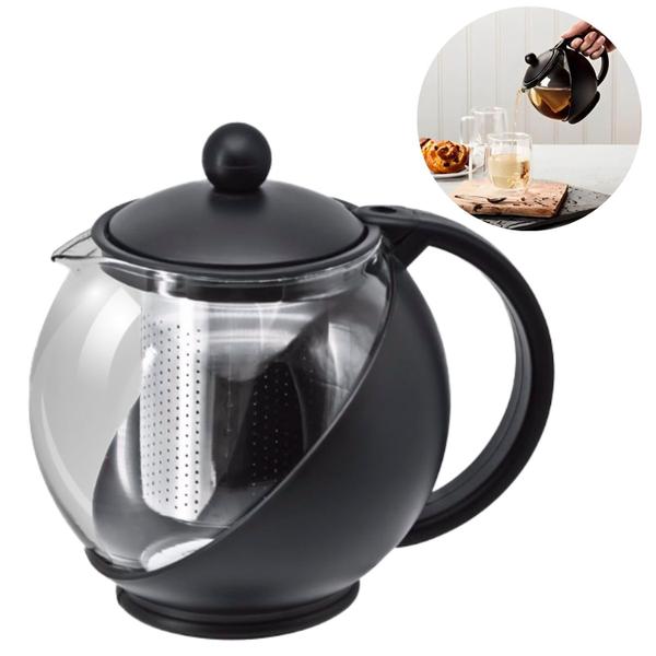 Imagem de Chaleira Bule De Vidro Com Infusor Inox Jarra 750ml Unitermi