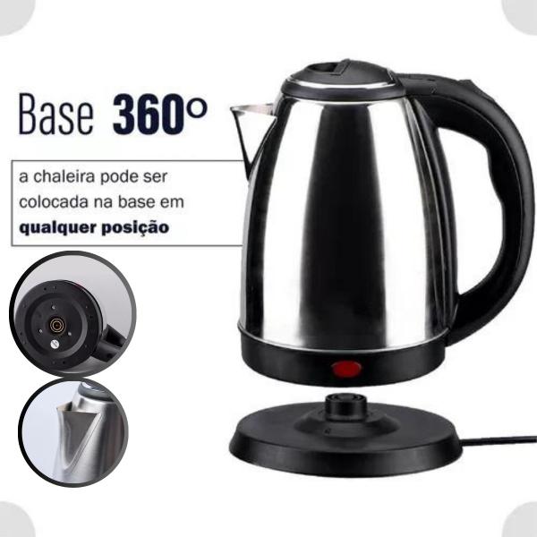 Imagem de Chaleira Bule Jarra 1,8 Litros Elétrica Agua Chá Café Inox