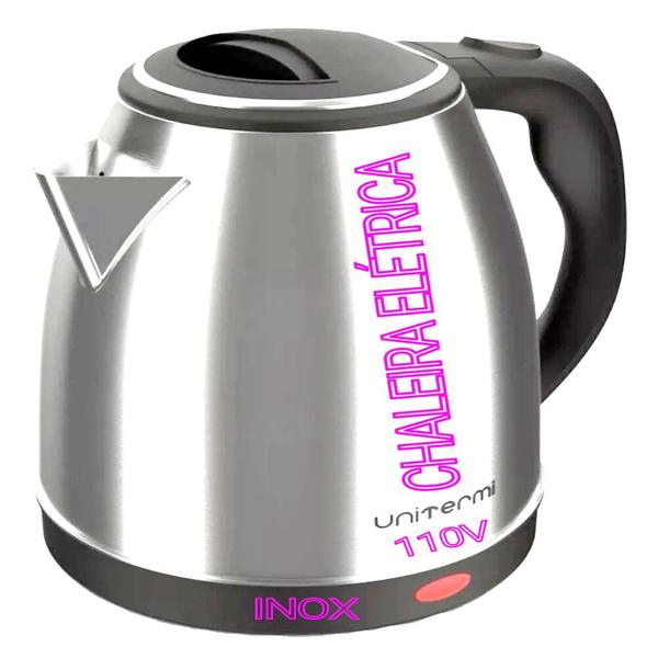 Imagem de chaleira café da manhã chaleira  elétrica 110v inox prateada 1,8 L de tomada