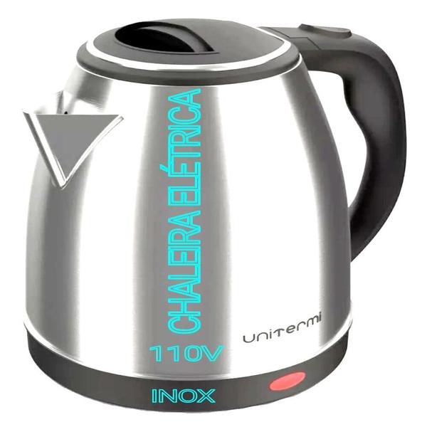 Imagem de chaleira café da manhã chaleira  elétrica 110v inox prateada 1,8 L de tomada