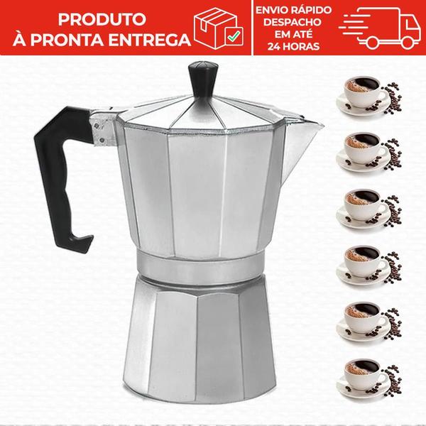 Imagem de Chaleira Cafeteira De Alumínio Tipo Italiana Premium Moka Café Expresso 6 Xícaras