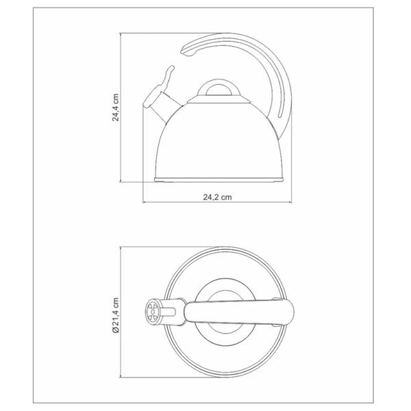 Imagem de Chaleira com Apito 3,3 L em Aço Inox Fundo Triplo Tramontina 61488/213