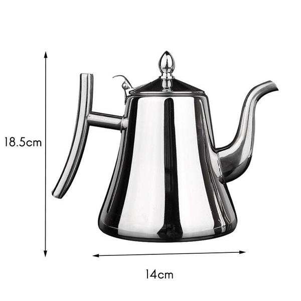 Imagem de Chaleira de Aço Inoxidável 1500ml com Filtro Removível  Indução e Fogão a Gás  Teapot