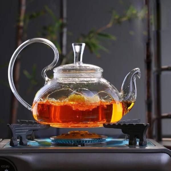 Chaleira de chá Pyrex de alta borossilicação com chama aberta ou - Wokex Imagem de Chaleira de chá Pyrex de alta borossilicação com chama aberta ou