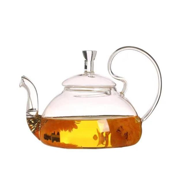 Chaleira de chá Pyrex de alta borossilicação com chama aberta ou - Wokex Imagem de Chaleira de chá Pyrex de alta borossilicação com chama aberta ou