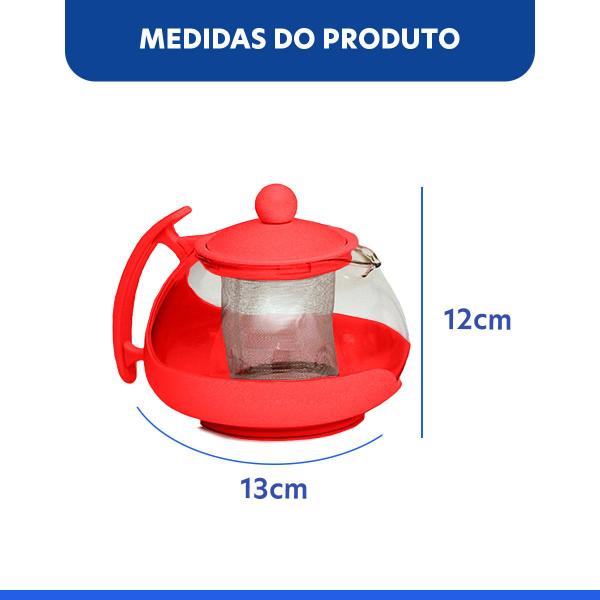 Imagem de Chaleira de Vidro 750ML Vermelho Wincy