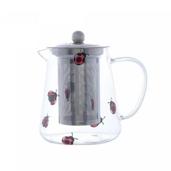 Imagem de Chaleira de Vidro Borossilicato com Filtro de Aço Inox Ladybug 750ml - Lyor