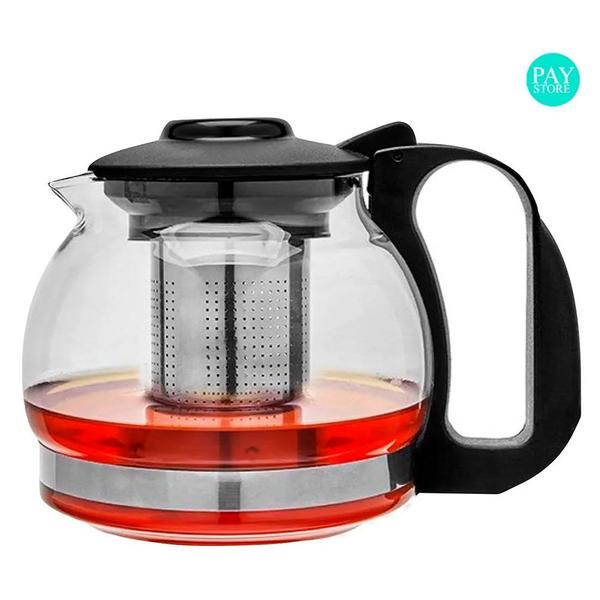 Imagem de Chaleira De Vidro Bule Com Infusor e Alça Plástica 1250ML