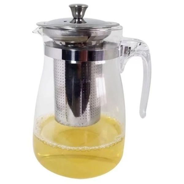 Imagem de Chaleira De Vidro Com Infusor Bule Chá Inox Capacidade 600ml