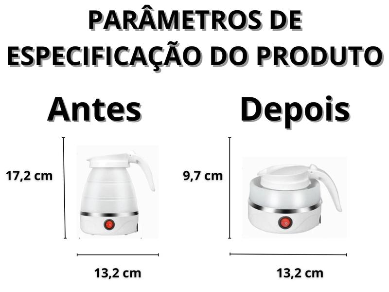 Imagem de Chaleira dobrável de para casa de viagem 110v Chaleira elétrica portátil automática