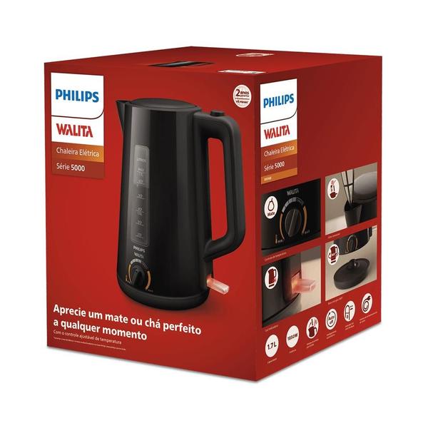 Imagem de Chaleira Elétrica 127v Philips Walita Função Mate Preta 1,7L Potência de 1200W RI9368 - 127v