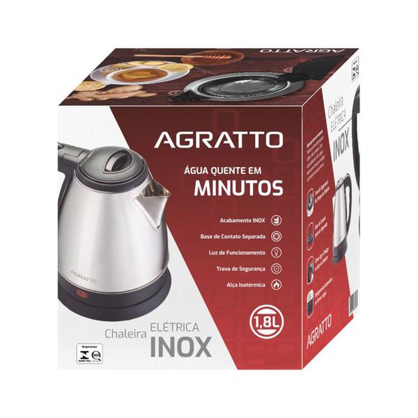 Imagem de Chaleira Elétrica Agratto Inox 1,8L CE-01 