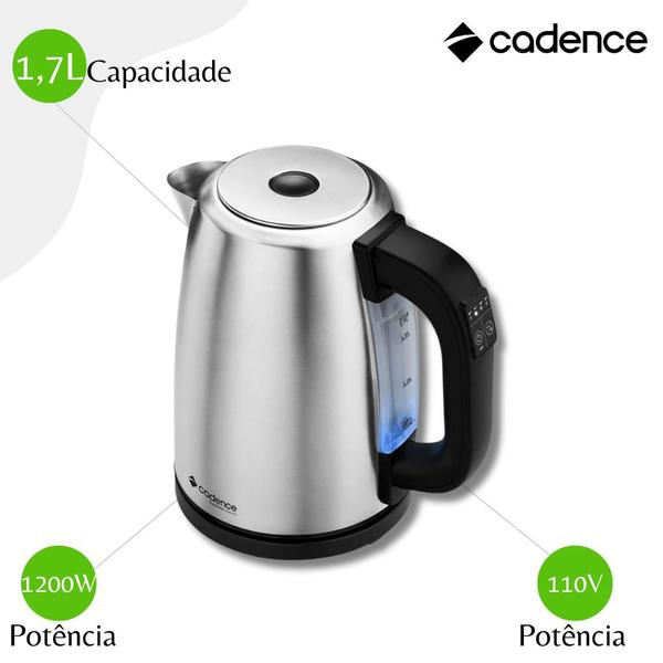 Imagem de Chaleira Elétrica Cadence CEL505 Supreme Control Inox 1,7L - 110V