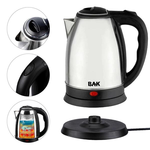 Chaleira Elétrica Com Desligamento Automático Em Aço Inoxidável 1,8 Litros Com Base Girató...