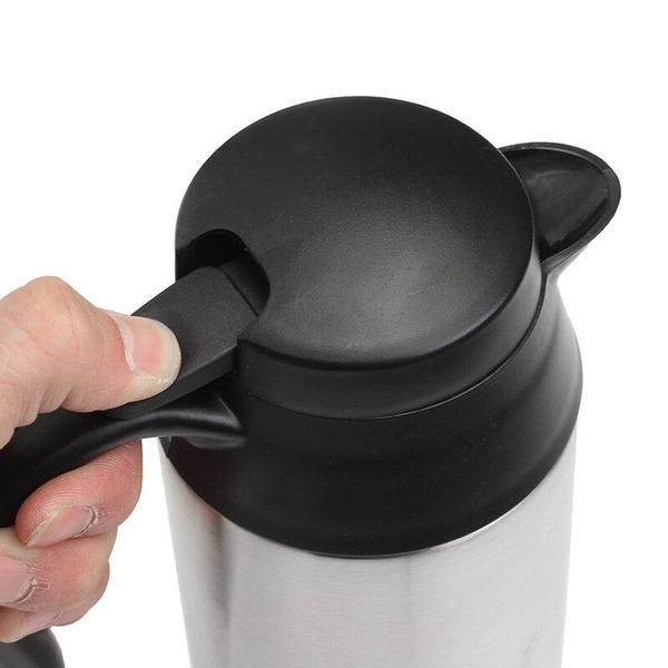 Imagem de Chaleira elétrica de aço inoxidável 12V 750ml em viagem de carro Viagem café Café Caneca Aquecida Motor Água Quente para uso de carro ou caminhãofeira elétricatelelétrica Waterkettle Elétrica