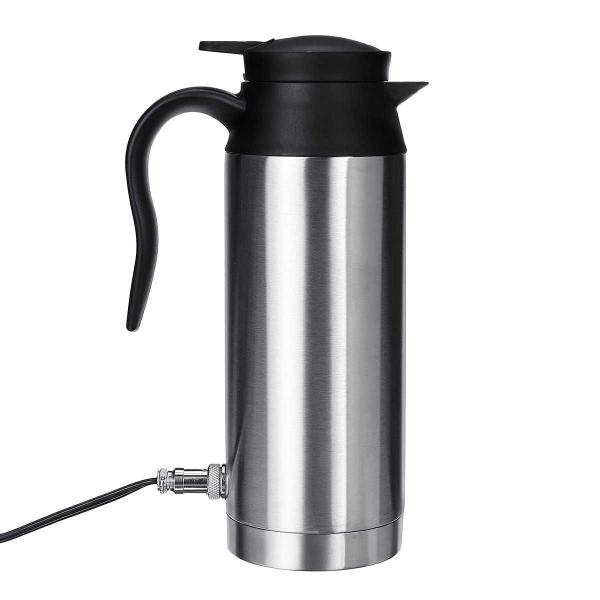 Imagem de Chaleira elétrica de aço inoxidável 12V 750ml no carro viagem de viagem café chá aquecido caneca quente motor água quente fervendo para caminhão de carro Chaleiras Elétricas