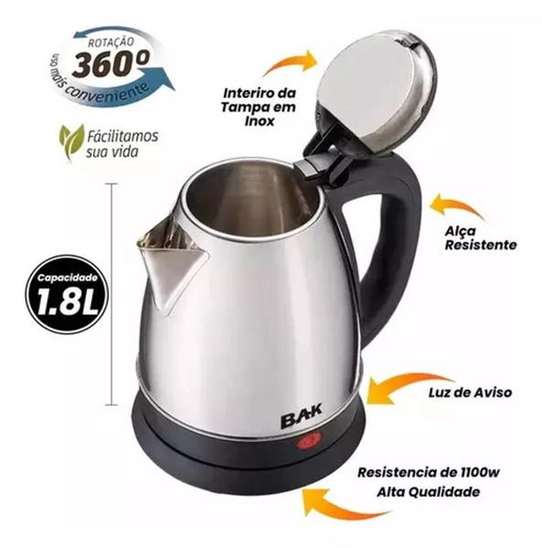 Imagem de Chaleira Elétrica de Inox 1.8 L