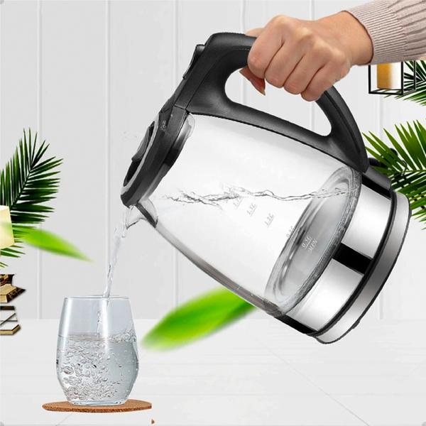 Chaleira Elétrica De Vidro Temperado 1000W Desligamento Automático 2 Litros Linha Premium ... Chaleira Elétrica De Vidro Temperado 1000W Desligamento Automático 2 Litros Linha Premium ...