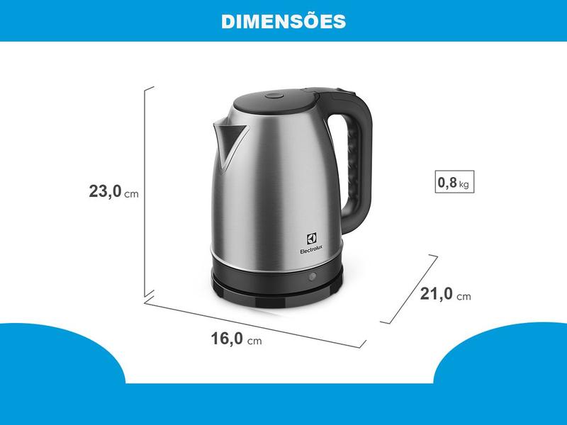 Imagem de Chaleira Elétrica Electrolux EEK10 Aço Escovado 110V 1.8L