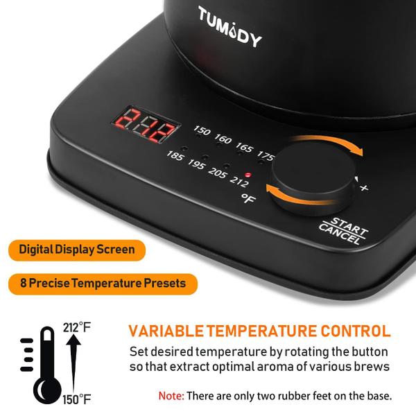 Imagem de Chaleira Elétrica Gooseneck TUMIDY Temperature Control 1L 1500W