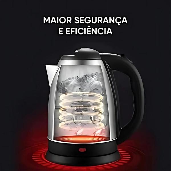 Imagem de Chaleira Elétrica Inox 2L Preta 110v - Eficiência e Estilo