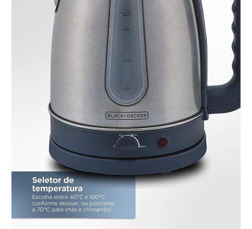 Imagem de Chaleira Elétrica Inox Ajuste de Temperatura Gourmand Gris 220V K2200G Black Decker