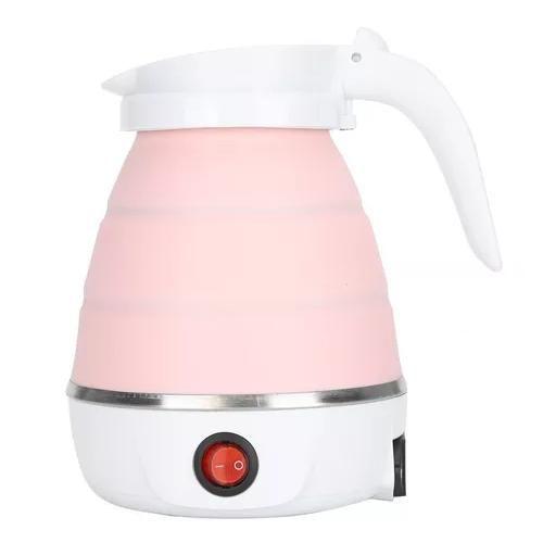 Imagem de Chaleira Elétrica Jarra De Silicone Dobrável 600ml 110v Rosa