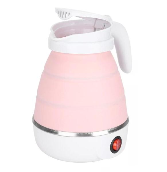 Imagem de Chaleira Elétrica Jarra De Silicone Dobrável 600ml 110v Rosa