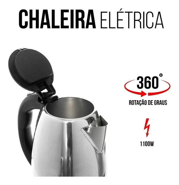 Imagem de Chaleira Elétrica Jarra Para Água Chá Café Em Inox 1.8l