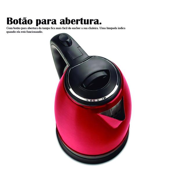 Imagem de Chaleira Elétrica Mondial  Pratic Inox CE-06-R Vermelho 220V