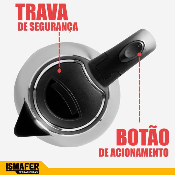 Imagem de Chaleira Elétrica Pratic 1,8l Ce-01 Inox Preta Agratto 110v