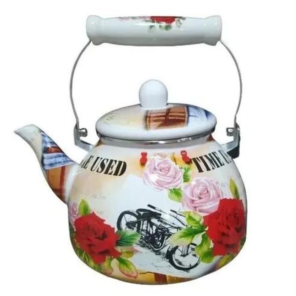 Imagem de Chaleira Esmaltada Porcelana C/ Indução Paris Charm 2,5 Litros 