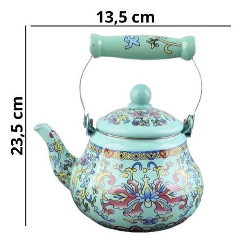 Imagem de Chaleira Esmaltada Vintage Porcelana C/ Infusão