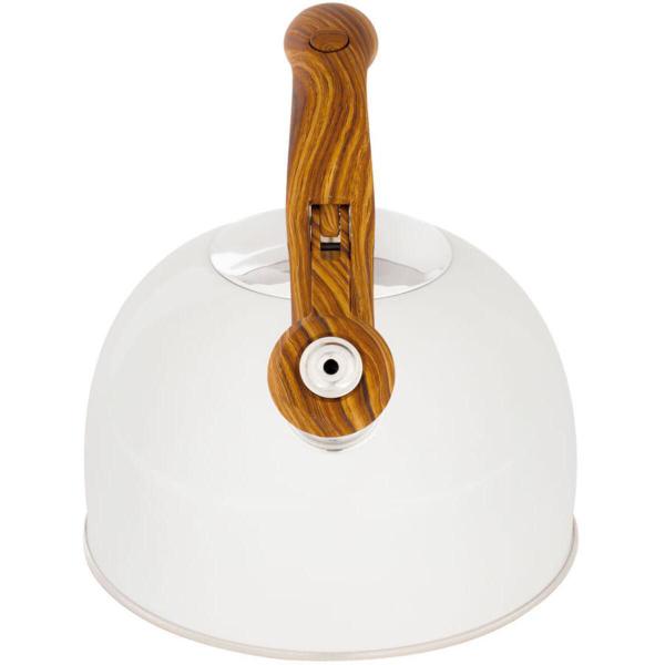 Imagem de Chaleira Inox Moderna com Apito Wood Bege 2,5 Litros Mor