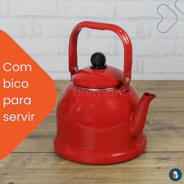 Imagem de Chaleira Multiuso Vintage Esmaltada Cozinha para Servir com Tampa