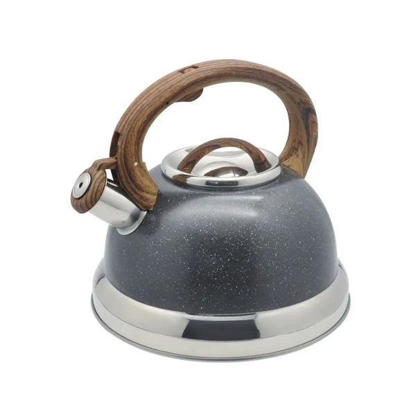 Chaleira Roma Com Apito 2,7L Indução em Aço Inox Granito 4875/119 Brinox Imagem de Chaleira Roma Com Apito 2,7L Indução em Aço Inox Granito 4875/119 Brinox