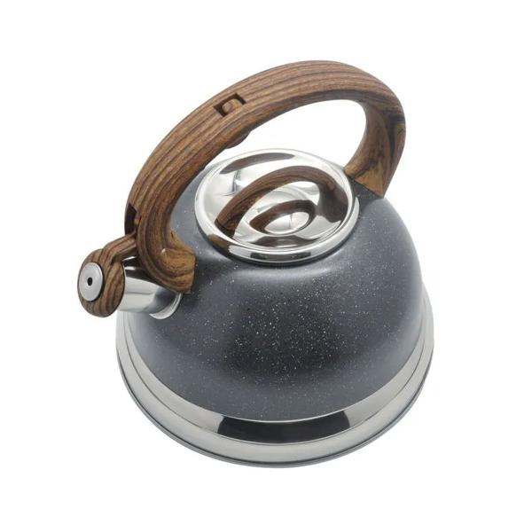 Chaleira Roma Com Apito 2,7L Indução em Aço Inox Granito 4875/119 Brinox Imagem de Chaleira Roma Com Apito 2,7L Indução em Aço Inox Granito 4875/119 Brinox