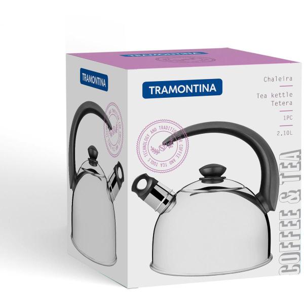 Imagem de Chaleira Tramontina Inox C/ Apito Coffee & Tea 2,1L Preto